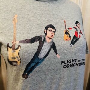 Flight of the Conchords Graphic Tee - Grey with Multicolor Print